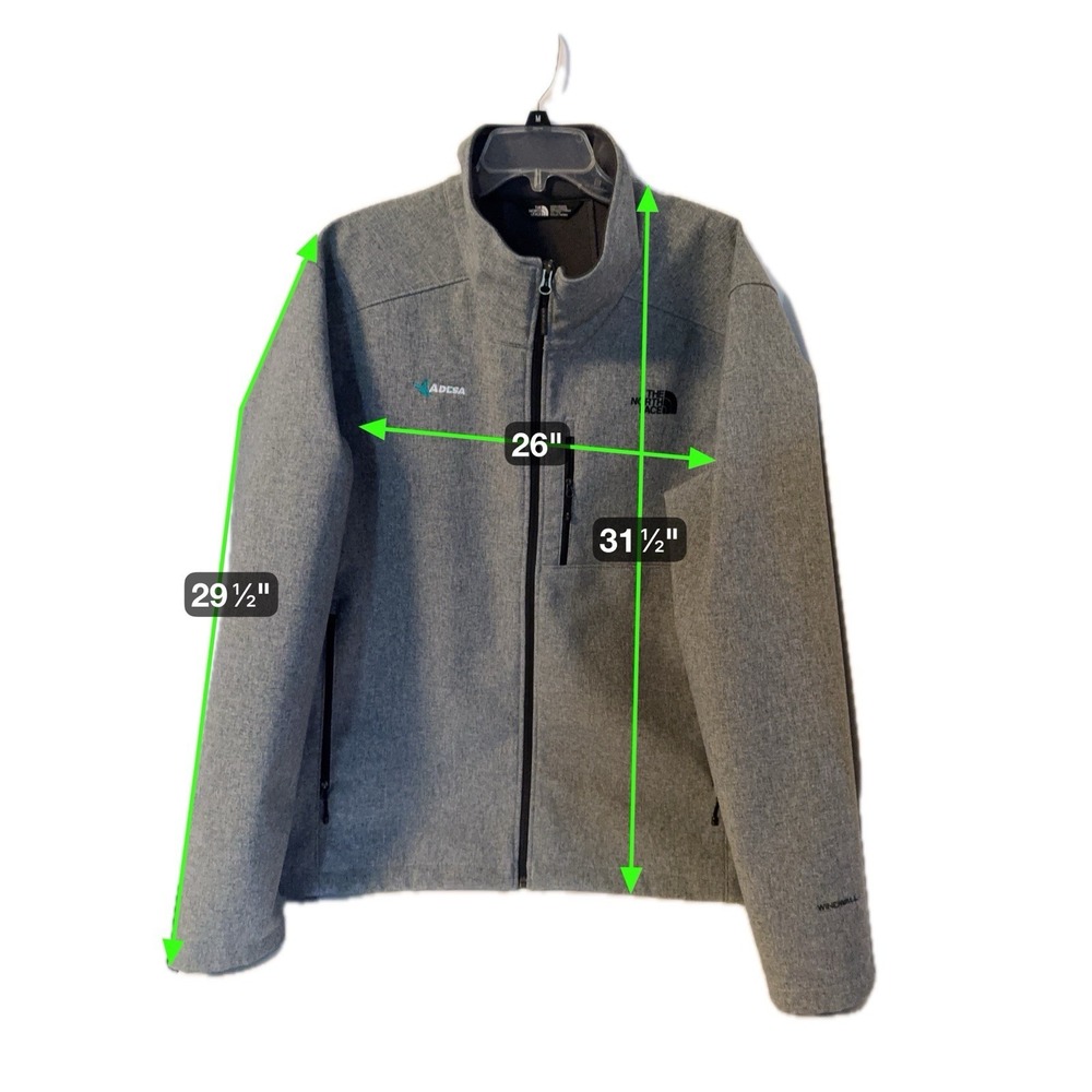 The North Face Men's Windwall Soft Shell Gray Jacket XXL Adesa logo - Picture 5 of 5